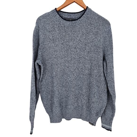 Eddie Bauer Mens L Sweater Navy Cotton Knit Crewneck Pullover Classic Heritage - Picture 1 of 7